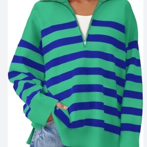 Plus Size Quarter Zip Sweatshirt Women's Fall/Winter Oversized Pullover - Comfy
